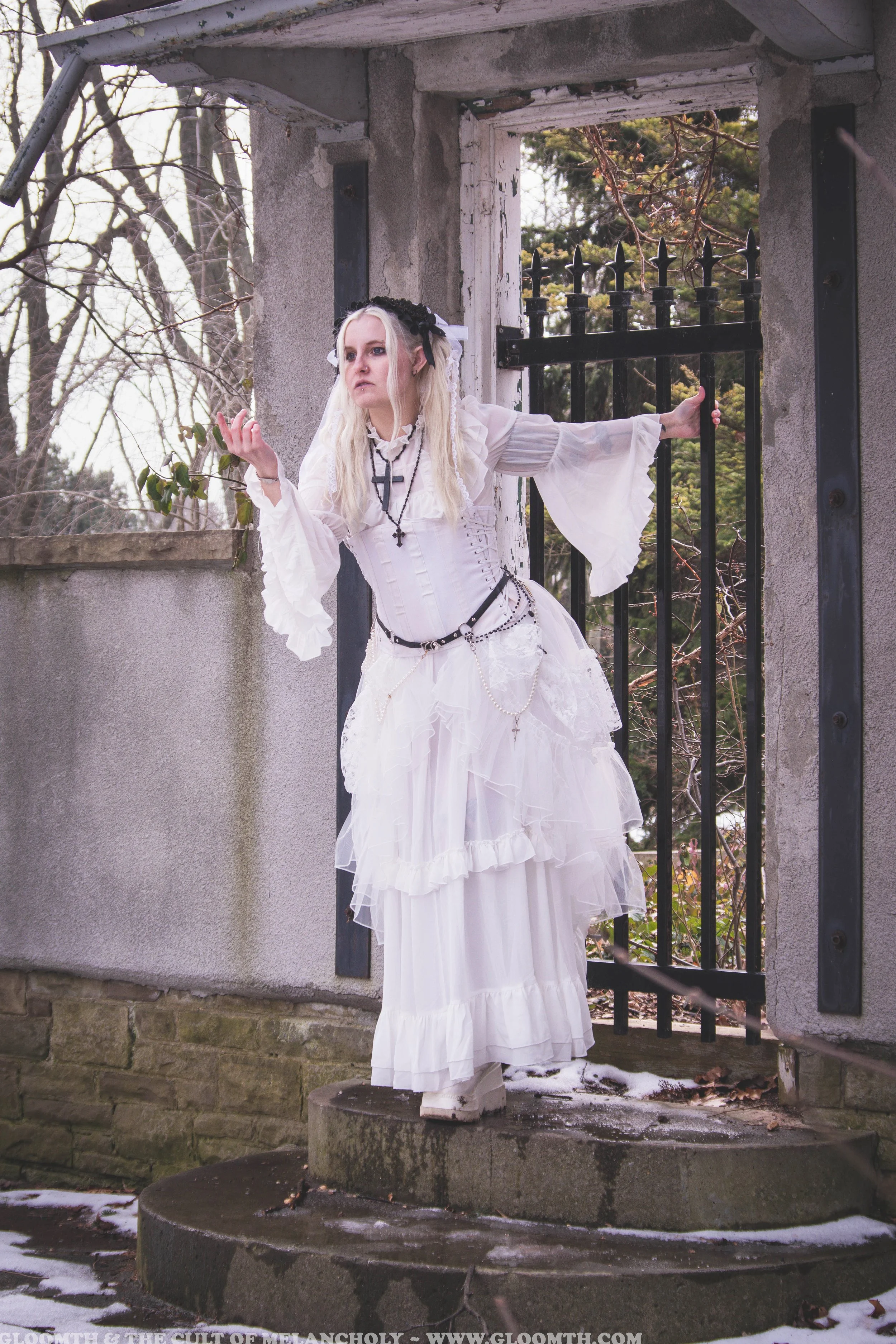 Ingrid Chiffon Victorian Nightdress — Gloomth